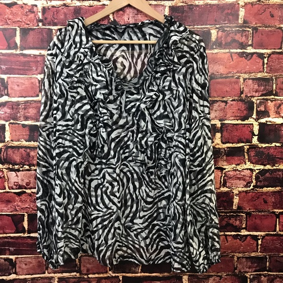 Anne Klein XL Animal print shirt top blouse - Picture 2 of 8